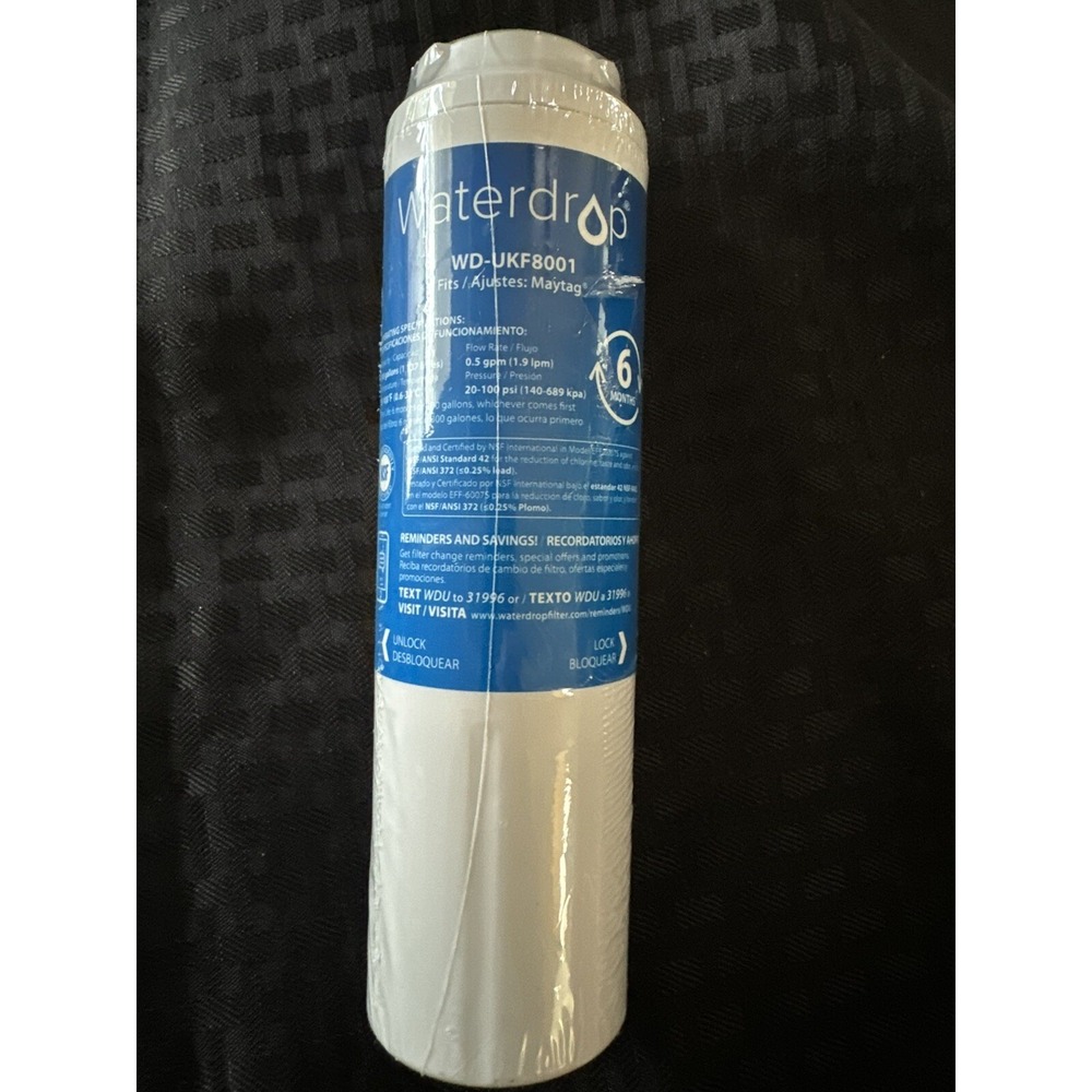 Waterdrop Water Filter WD-UKF8001 Fits Maytag Refrigerator‎ Replacement  New